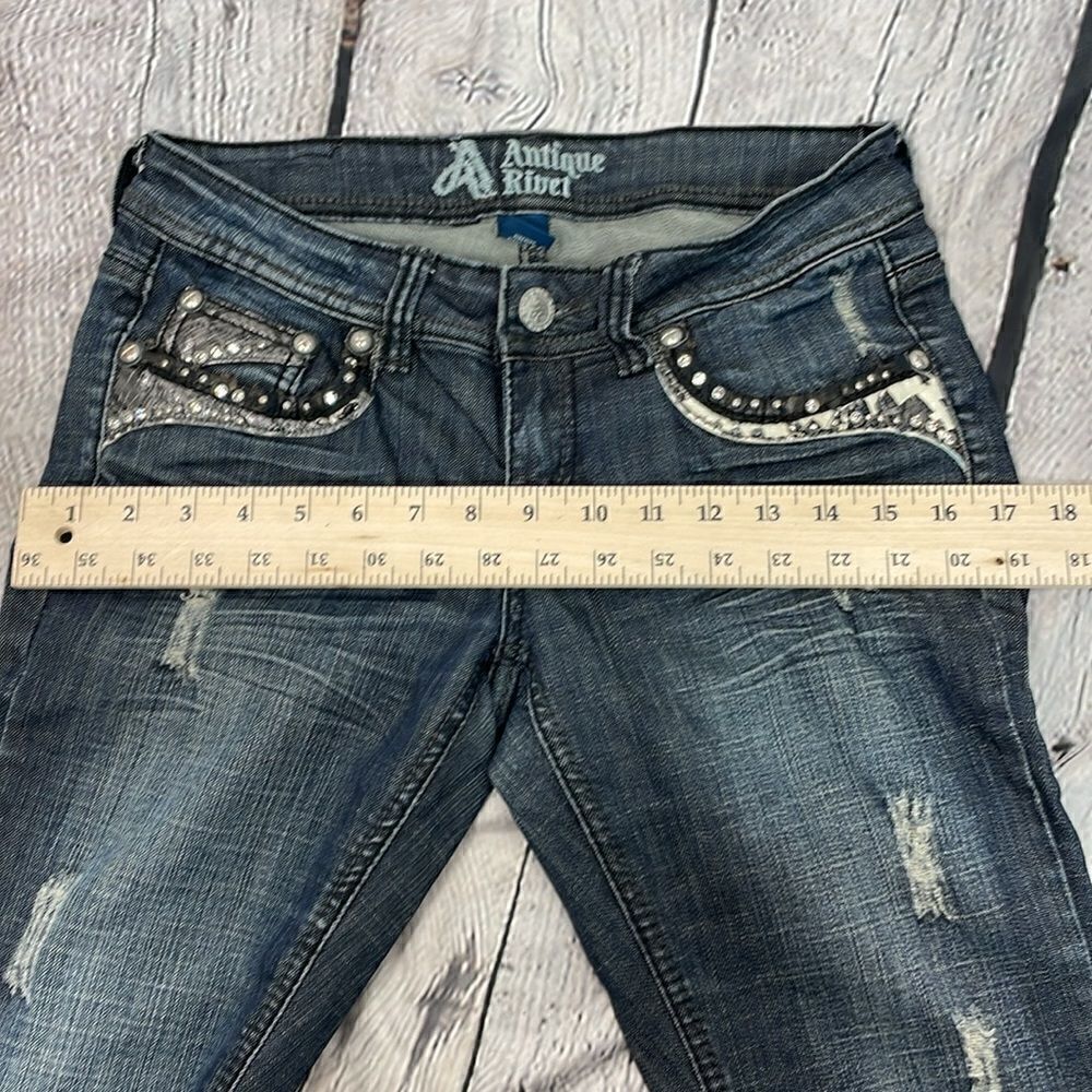 Antique Rivet Distressed Jeans 27” - Picture 10 of 12